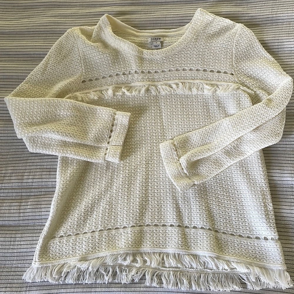 J Crew Fringe Sweater